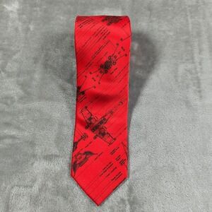 Star Wars Millennium Falcon Tie Mens Red Polyester Sci Fi Disney Lucas Films